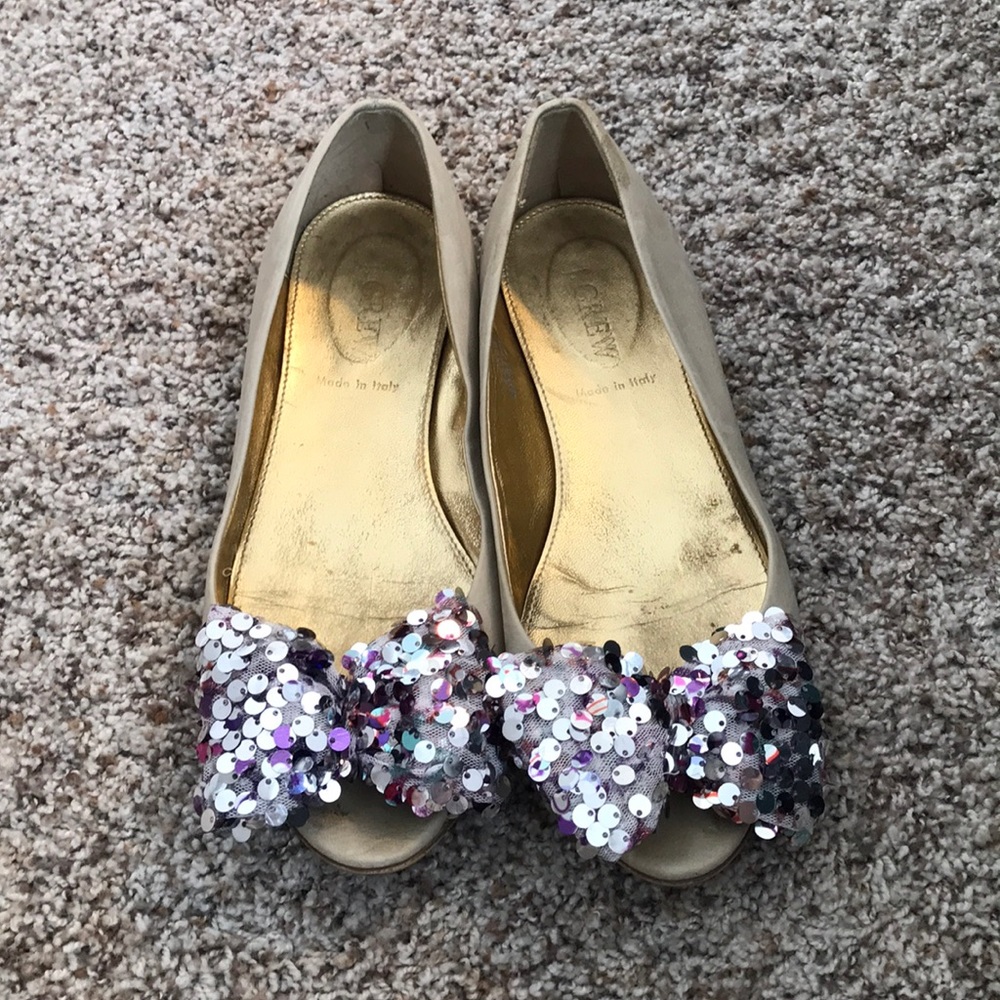 J. Crew Sequin Bow Shoe - image 1